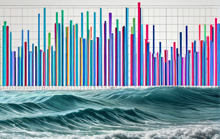 **A vibrant visualization of time series data being broken down into its core components: trend (a smooth, upward-sloping line), seasonality (repeating patterns like waves), and residual (scattered noise). Use bright colors and a modern, data-driven aesthetic.**